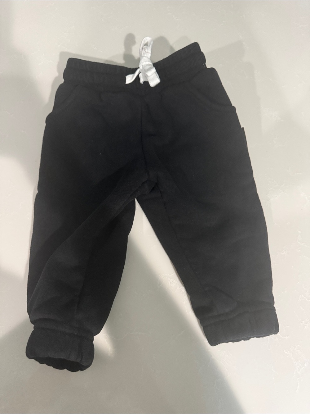 Little Bipsy Black Kids Sweatpants with White Drawstring